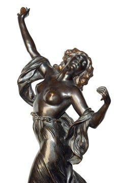 Art Nouveau Bronze Sculpture of a Dancing Woman by É. Seger, France, circa 1900