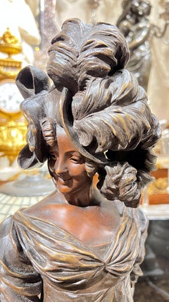 Art Nouveau Bronze Sculpture of a Female Beauty by Georges Van der Straeten