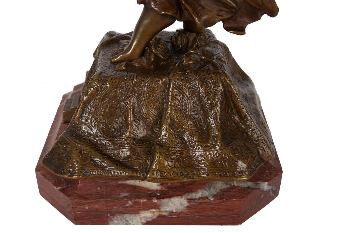 Sculpture en bronze Art Nouveau d'une danseuse orientale par Franz Rosse (allemand, 1858-1900) en vente 11