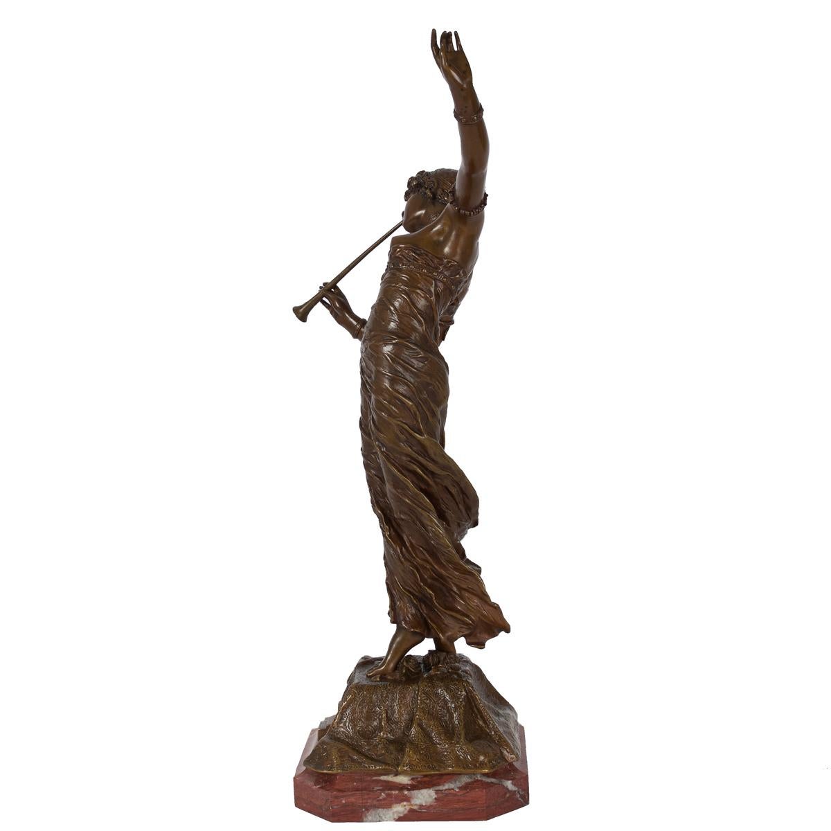 Art nouveau Sculpture en bronze Art Nouveau d'une danseuse orientale par Franz Rosse (allemand, 1858-1900) en vente