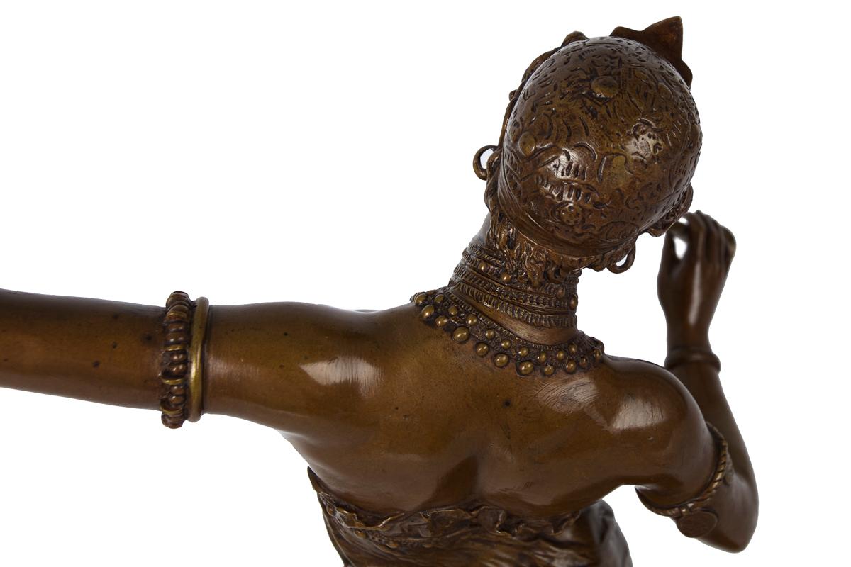 Art Nouveau Bronze Sculpture of Eastern Dancer by Franz Rosse(German, 1858-1900 For Sale 2