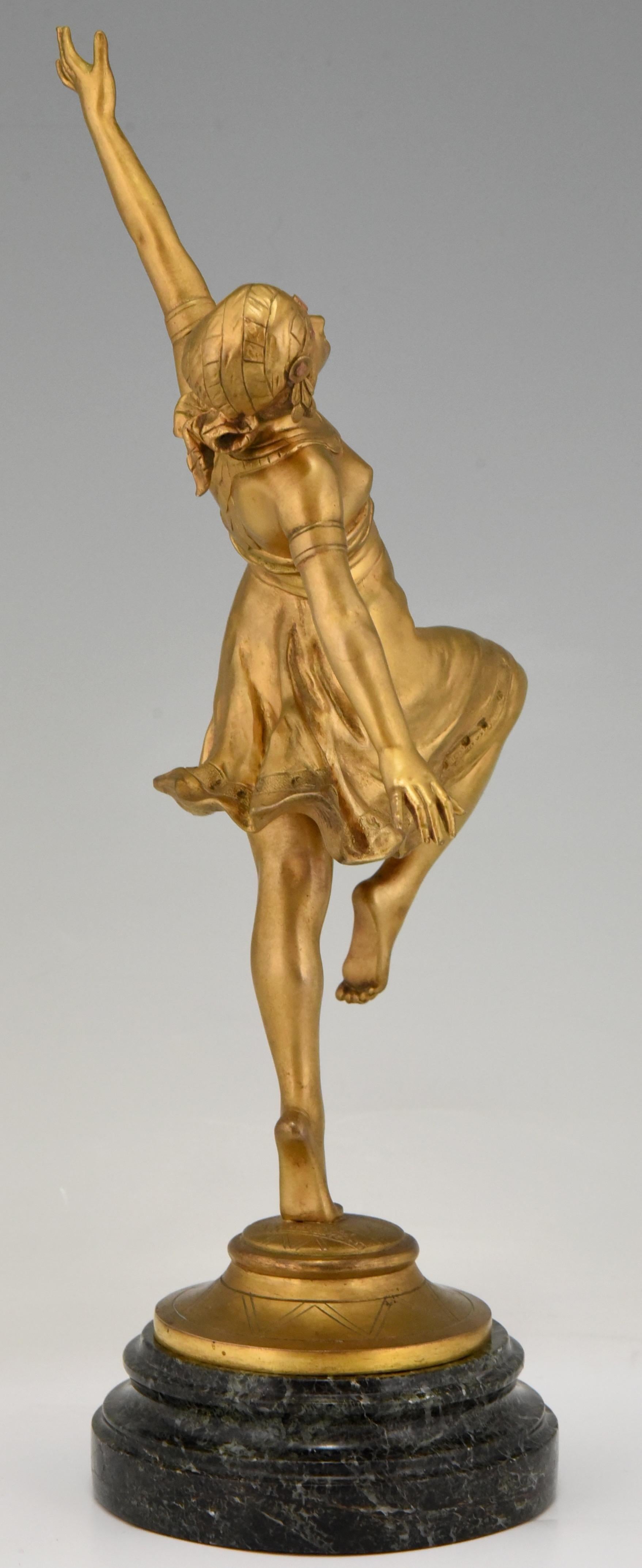 French Art Nouveau Bronze Sculpture Oriental Dancer Jean Garnier, France, 1900