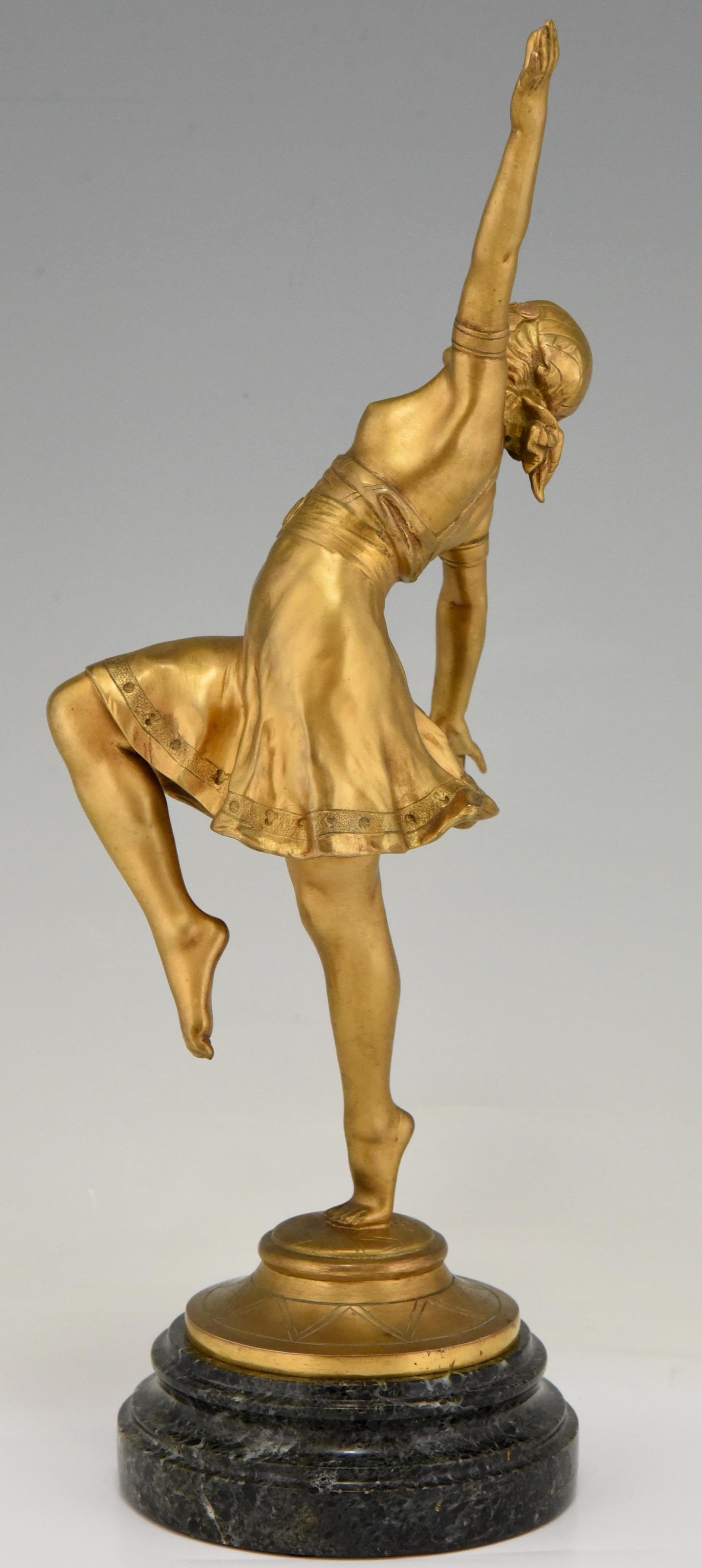 Art Nouveau Bronze Sculpture Oriental Dancer Jean Garnier, France, 1900 In Good Condition In Antwerp, BE