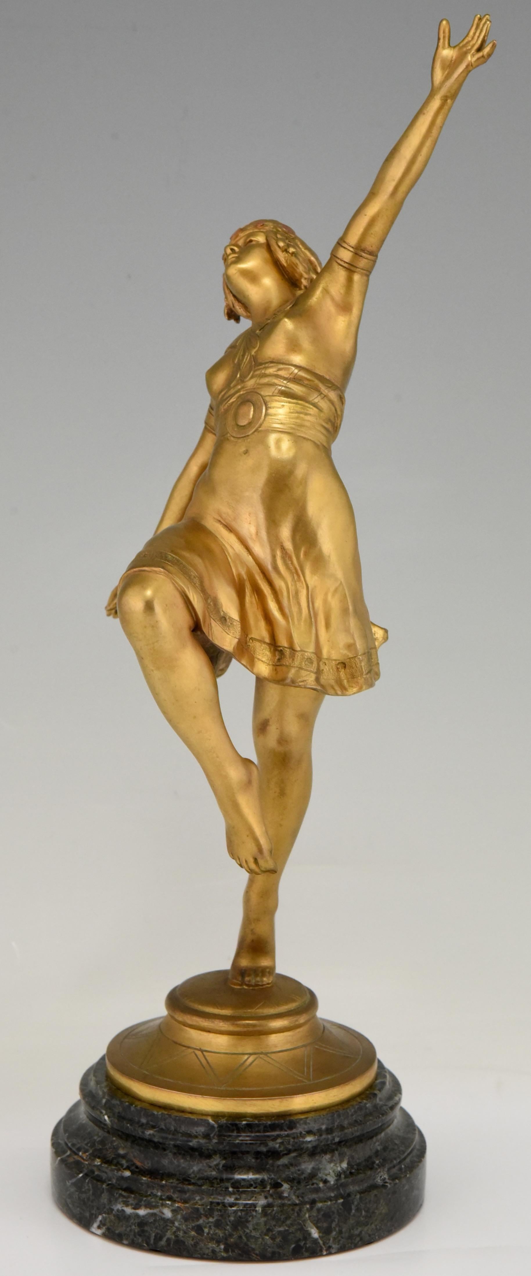Early 20th Century Art Nouveau Bronze Sculpture Oriental Dancer Jean Garnier, France, 1900