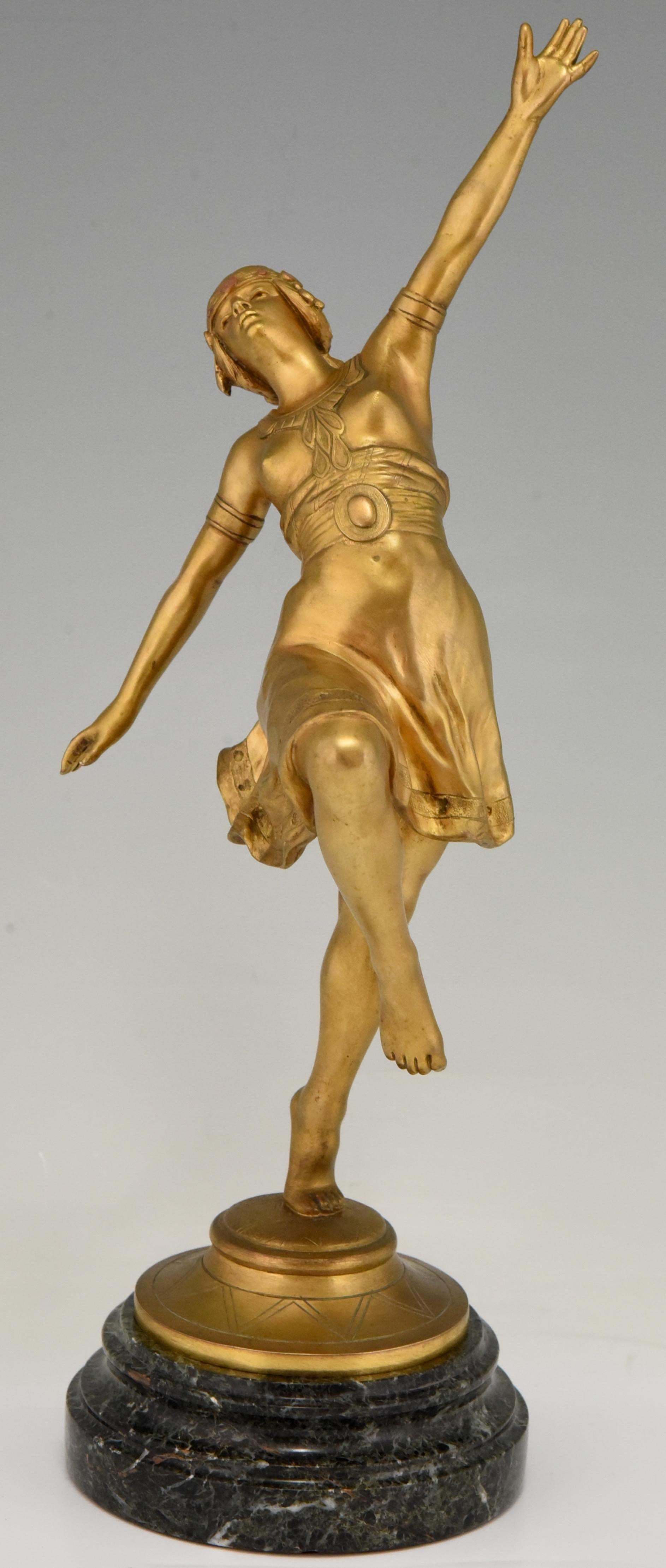 Art Nouveau Bronze Sculpture Oriental Dancer Jean Garnier, France, 1900 1