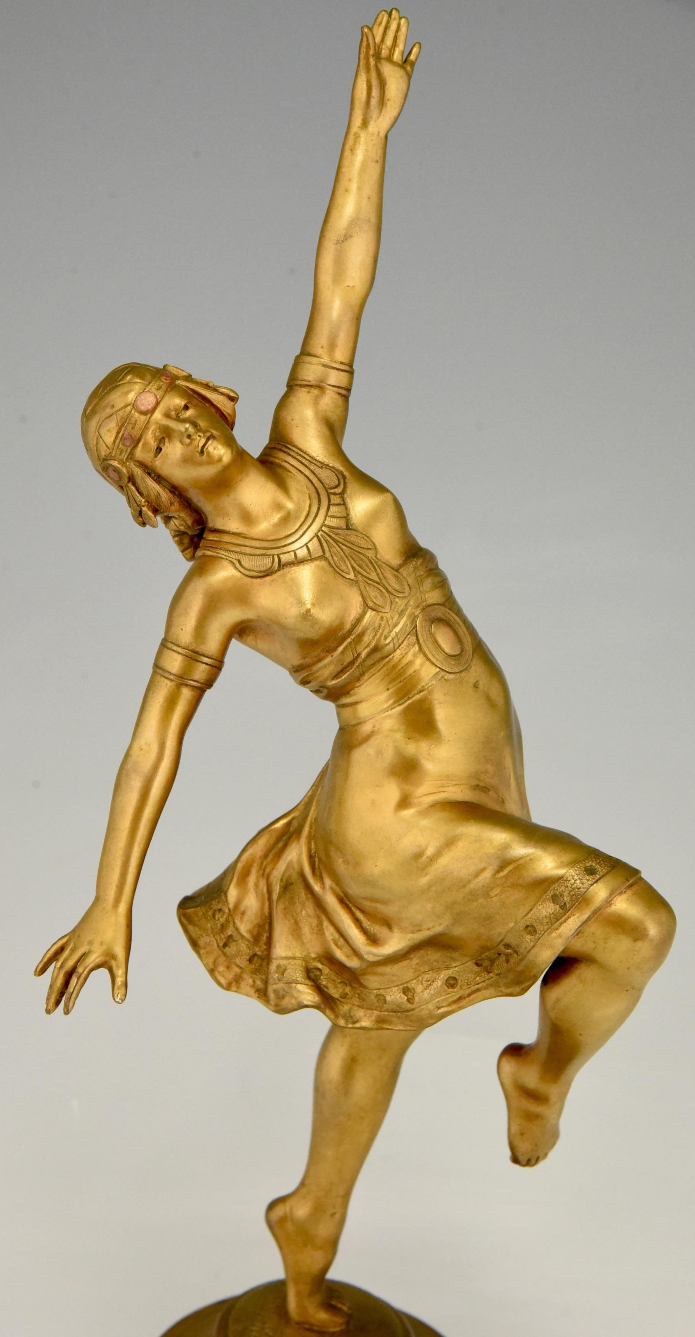 Art Nouveau Bronze Sculpture Oriental Dancer Jean Garnier, France, 1900 2
