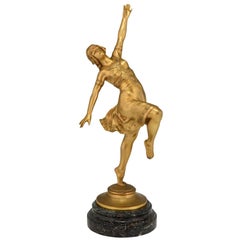 Art Nouveau Bronze Sculpture Oriental Dancer Jean Garnier, France, 1900