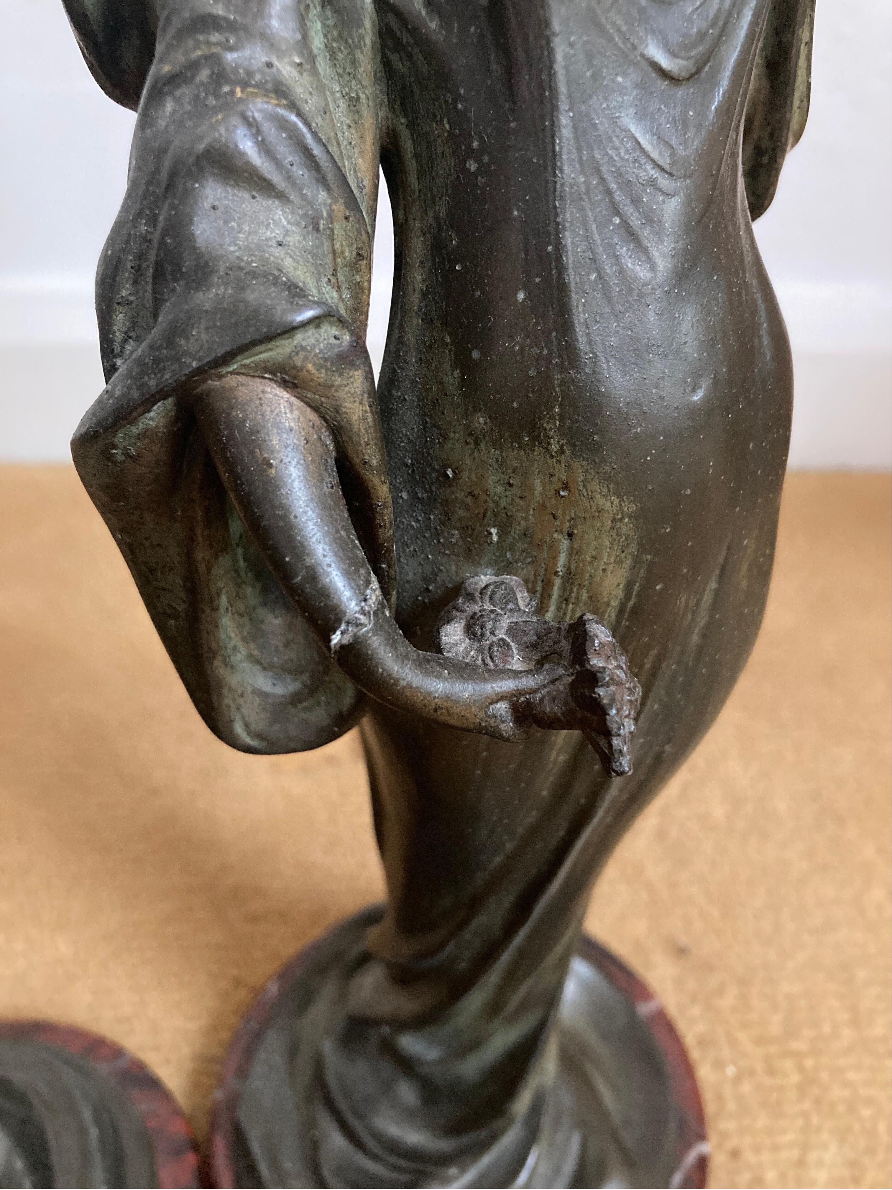 Art Nouveau Bronze Sculptures of Women In Fair Condition For Sale In Leamington Spa, GB