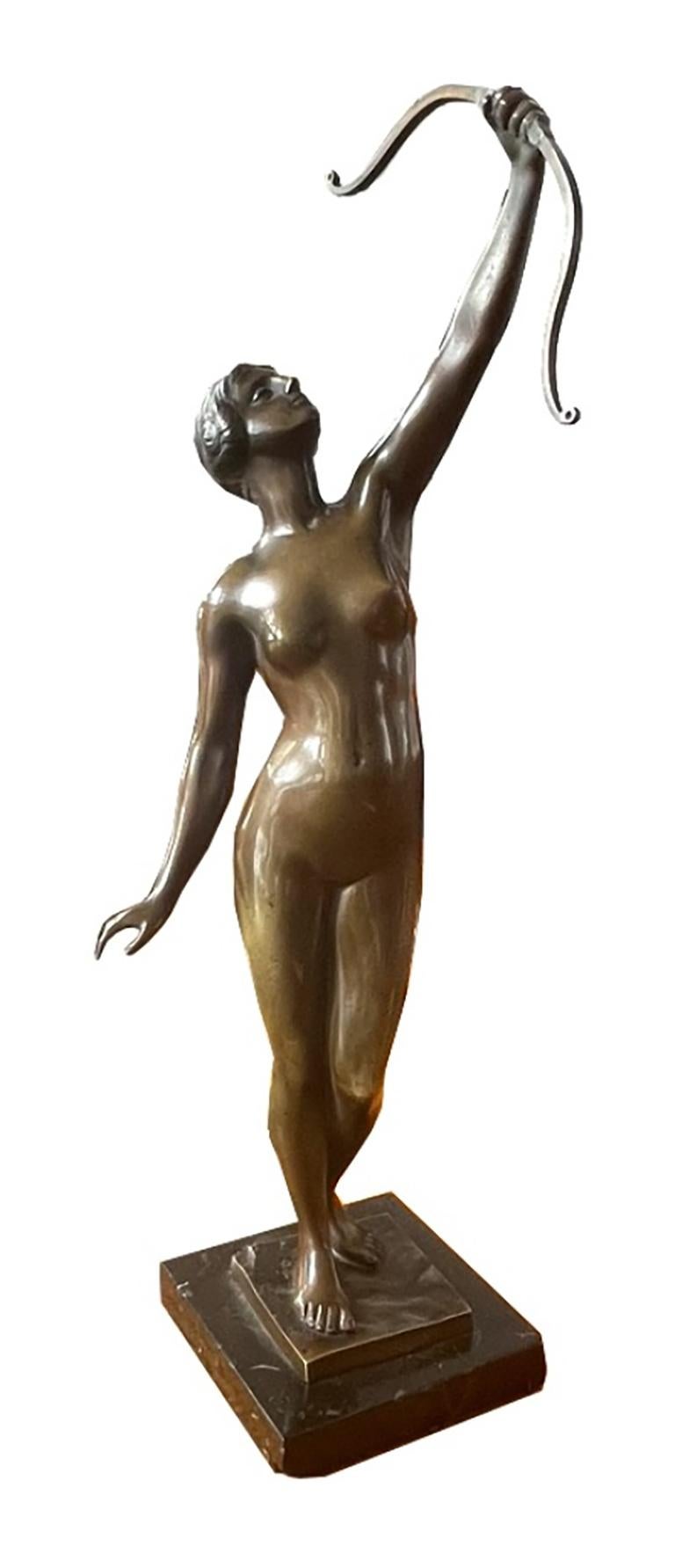 Art Nouveau bronze signed: “Hoffmann” im Zustand „Gut“ im Angebot in Wiesbaden, DE