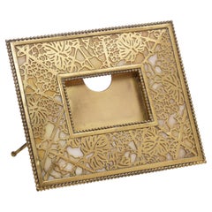 TIFFANY Studios Art Nouveau Bronze "Slag Glass" frame