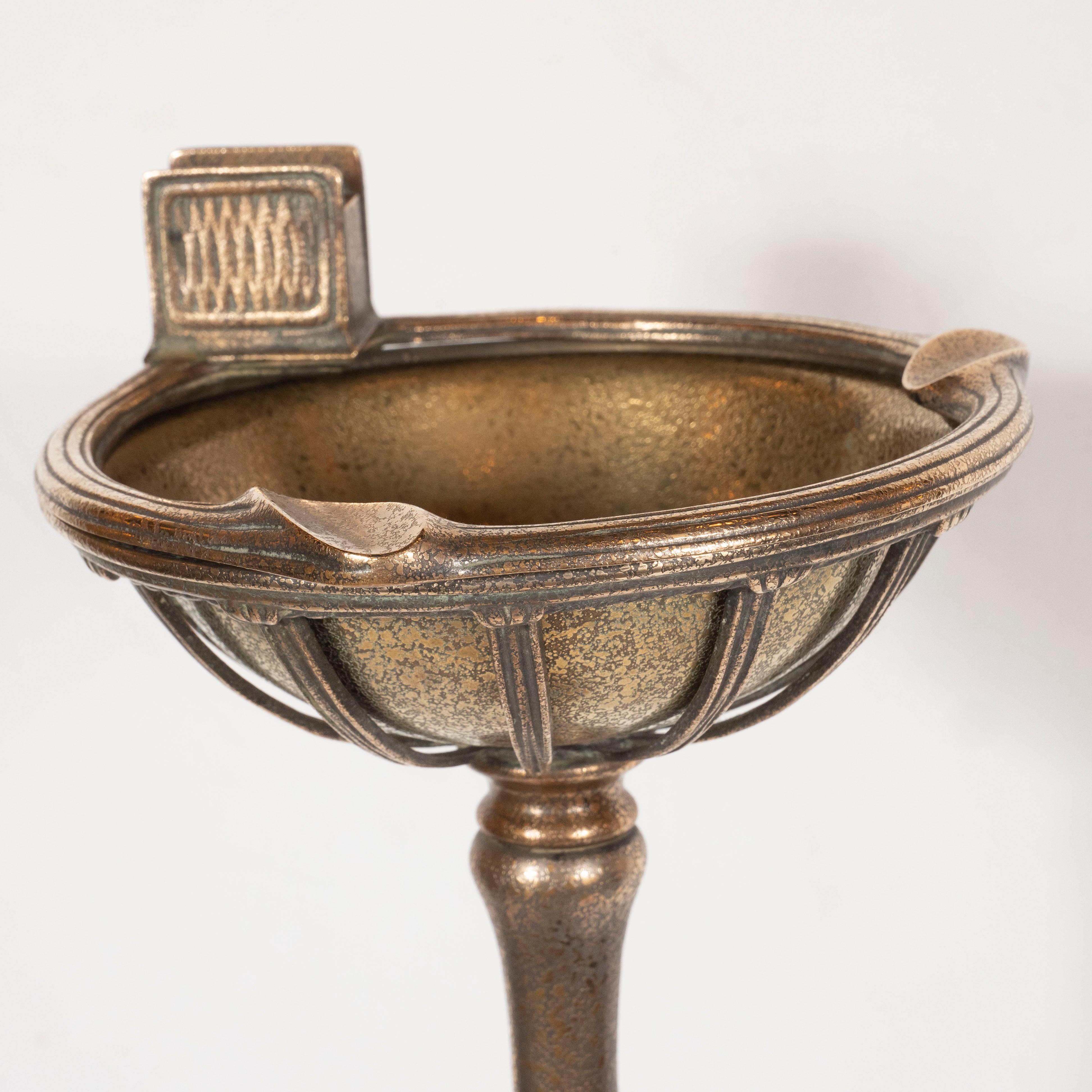 Art Nouveau Bronze Standing Ash Tray Signed by Tiffany Studios 1
