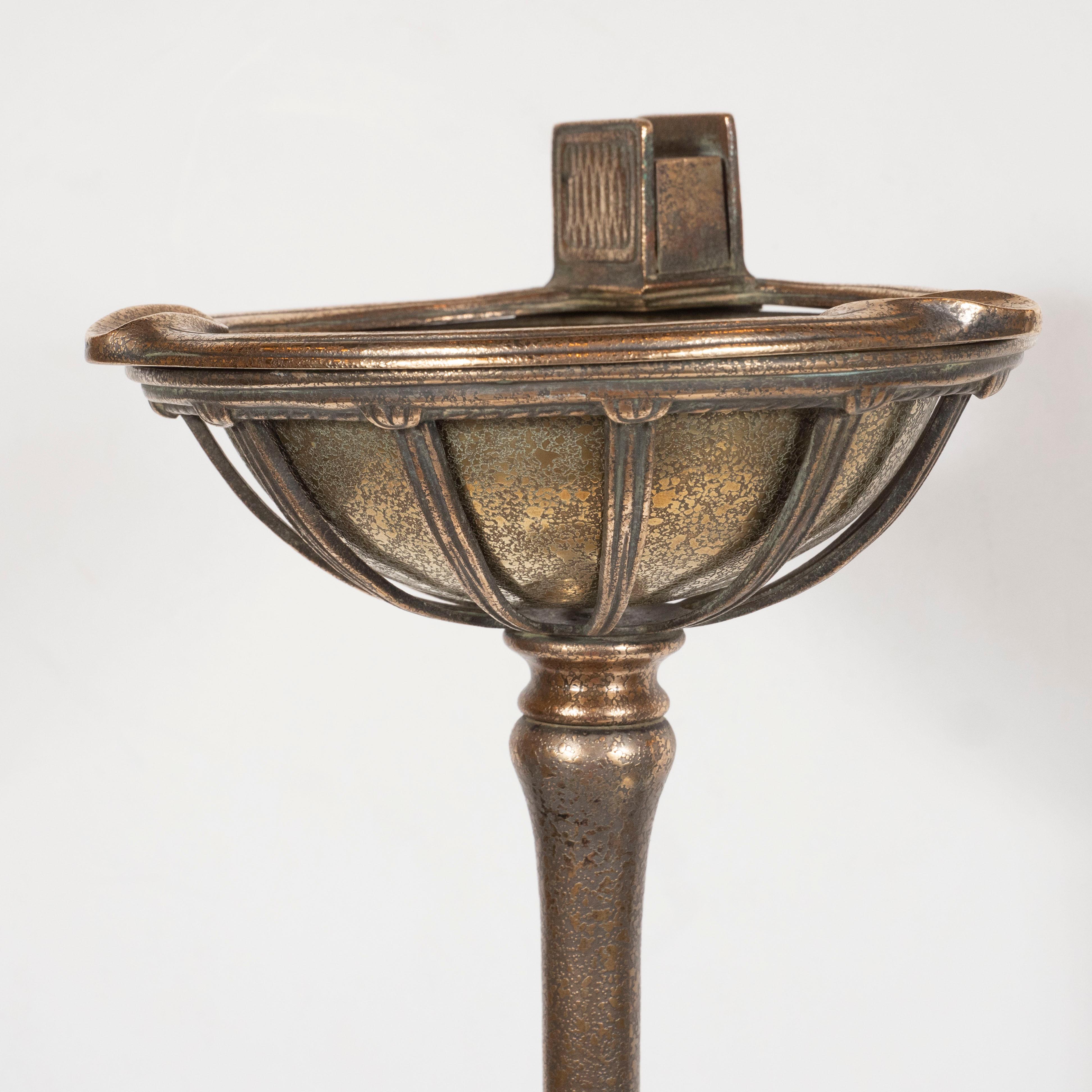 Art Nouveau Bronze Standing Ash Tray Signed by Tiffany Studios 3