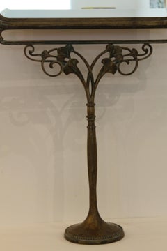 Art Nouveau Bronze Standing Mirror, Villiers & Picart Co. Paris