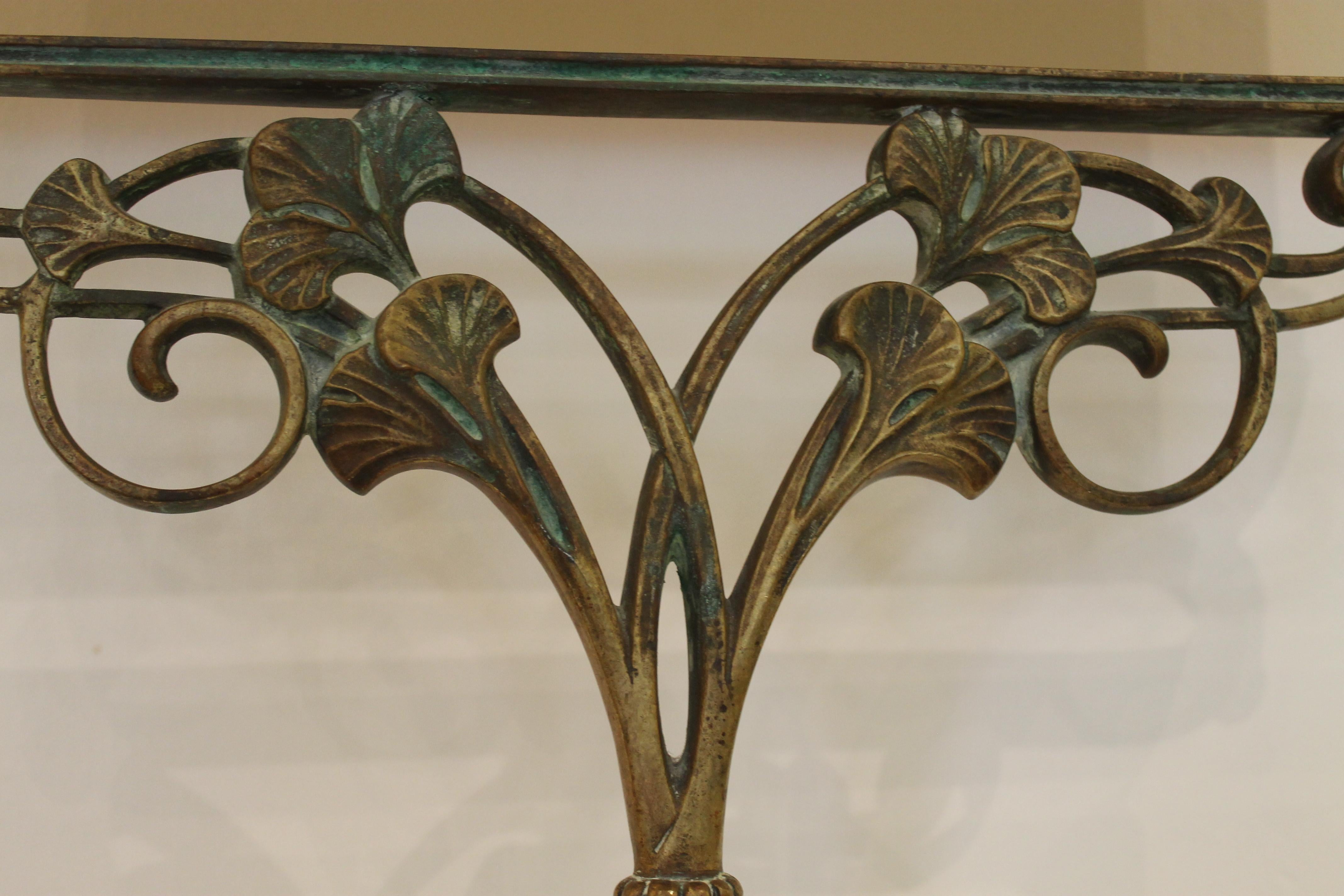 Art Nouveau Bronze Standing Mirror, Villiers & Picart Co. Paris For Sale 1