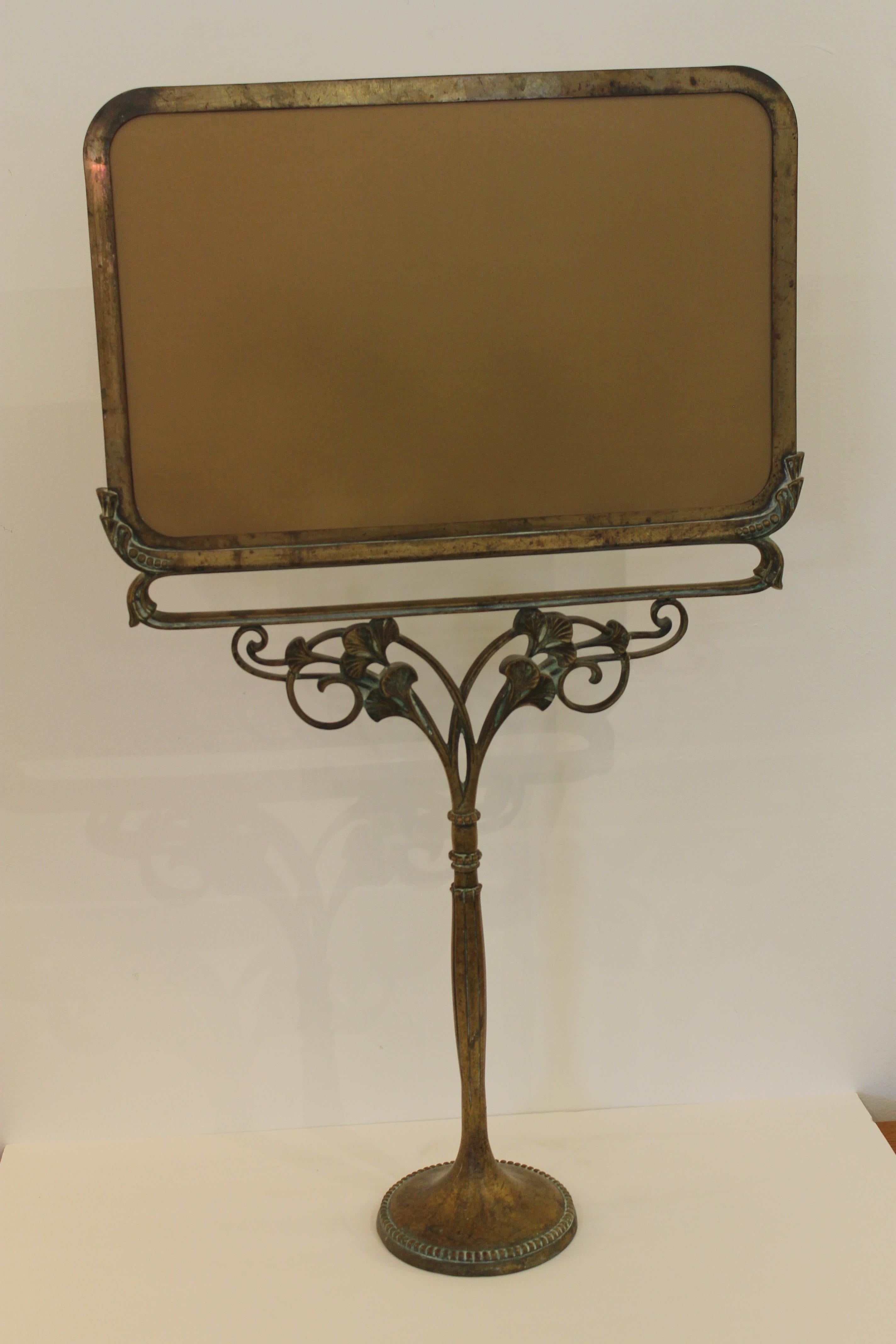 Art Nouveau Bronze Standing Mirror, Villiers & Picart Co. Paris For Sale 2