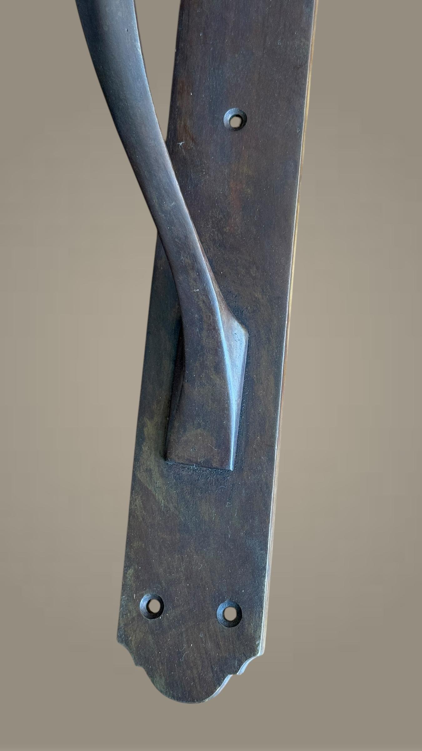 Cast Art Nouveau Bronze style door handle For Sale