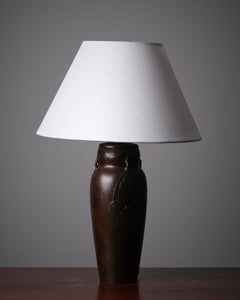 Art Nouveau bronze table lamp by Hugo Elmqvist, Sweden, early 20th century