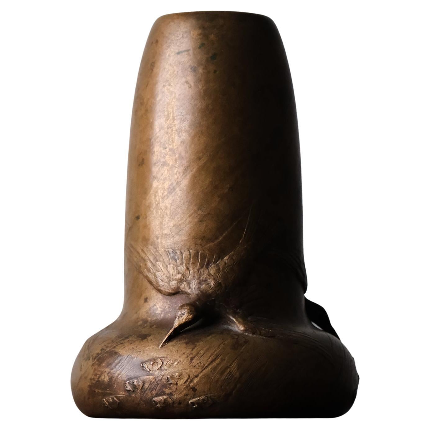 Vaso in bronzo Art Nouveau di Elsa Kock, Hugo Elmqvist, Svezia, inizio XX secolo in vendita