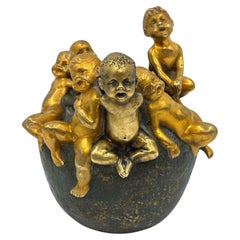 Art Nouveau Bronze Vase by Hans Stoltenberg-Lerche, Cast by Louchet-Ciseleur