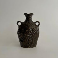 Vaso in bronzo Art Nouveau Omaggio a Edvard Much di Charles Coudray