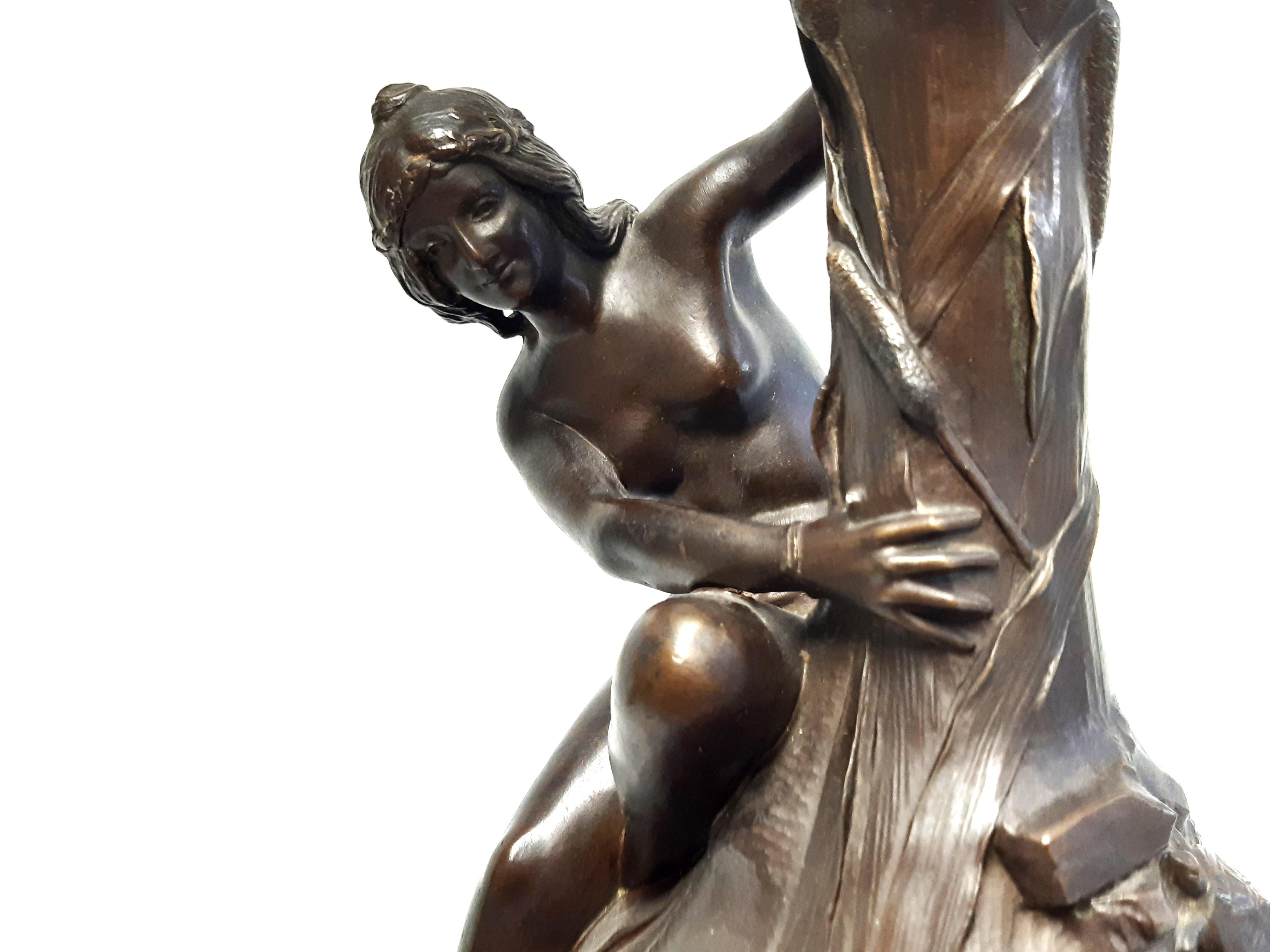 Jugendstil-Bronzevase Loiseau-Rousseau (Art nouveau) im Angebot