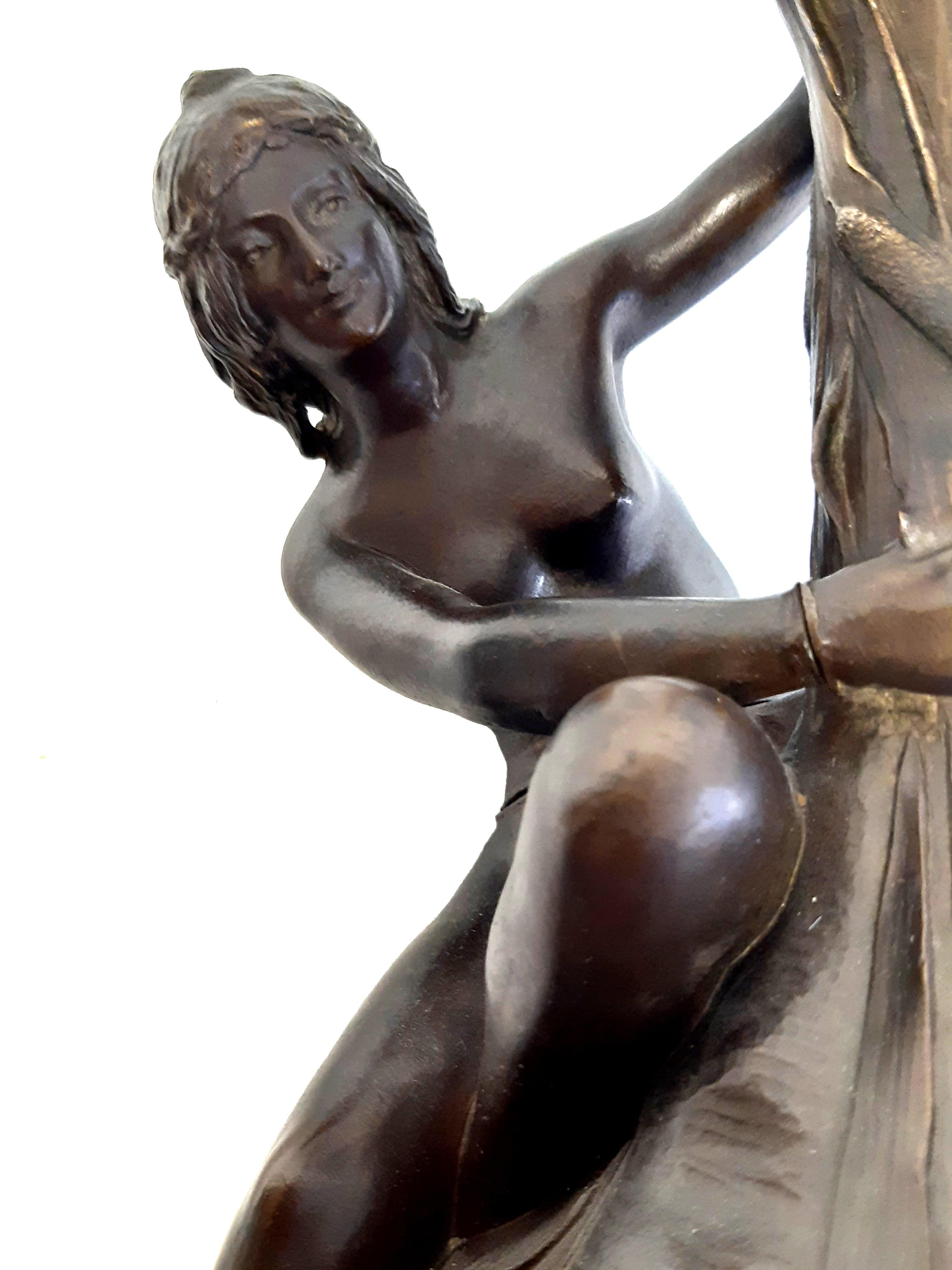 Art Nouveau Bronzevase Loiseau-Rousseau For Sale 2