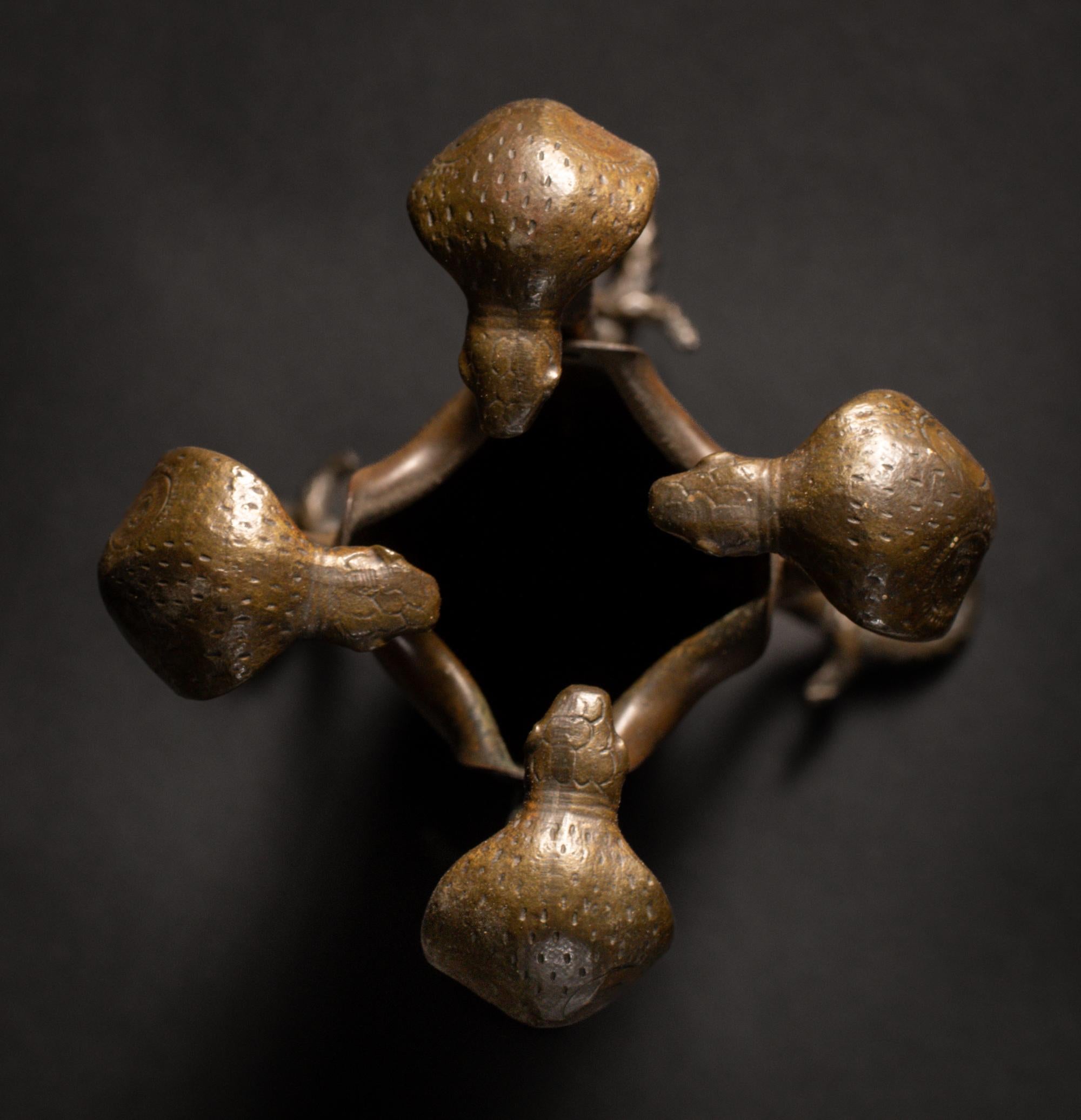 Art Nouveau Bronze Vase with Cobras by Fabulous Unknown Austrian Artist For Sale 6