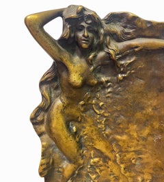 Art Nouveau Bronze Vide Poche nude Maiden, C.1900