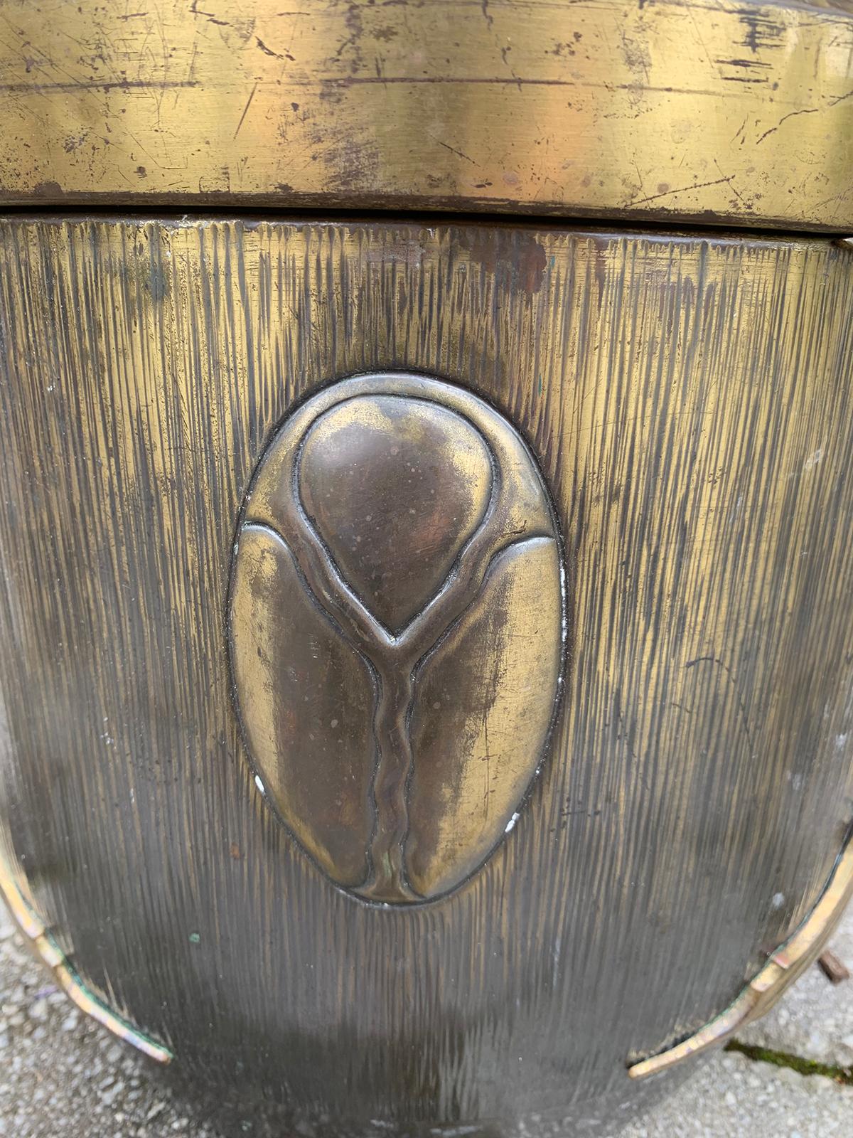 Art Nouveau Bronze Wine Bucket with Lid, circa 1900 3
