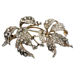 Broche Art Nouveau - Mezcla de Oro y Plata con Diamantes