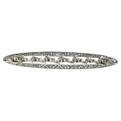 ART NOUVEAU Brooch with rose cut diamonds up to 0.35ct 18k gold
