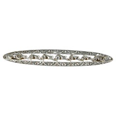 Antique ART NOUVEAU Brooch with rose cut diamonds up to 0.35ct 18k gold