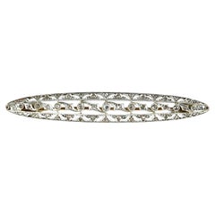 ART NOUVEAU Brooch with rose cut diamonds up to 0.35ct 18k gold