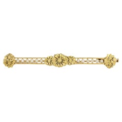 Art Nouveau brooch Yellow Gold Natural Pearls