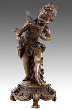 Art Nouveau Brown Patinated Bronze Fairy Sculpture