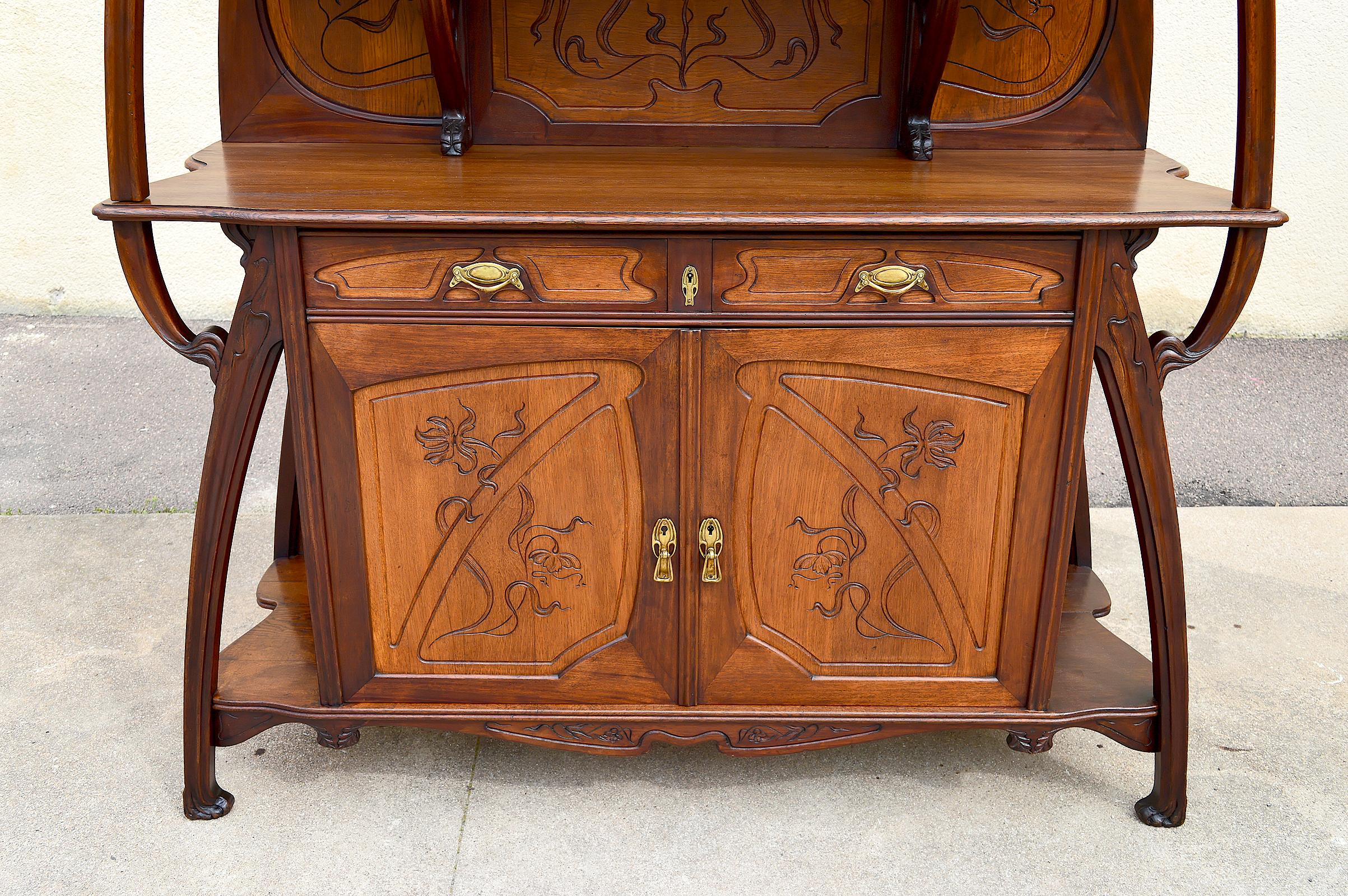 Art Nouveau Buffet by Louis Brouhot, France, circa 1890 In Good Condition In VÉZELAY, FR