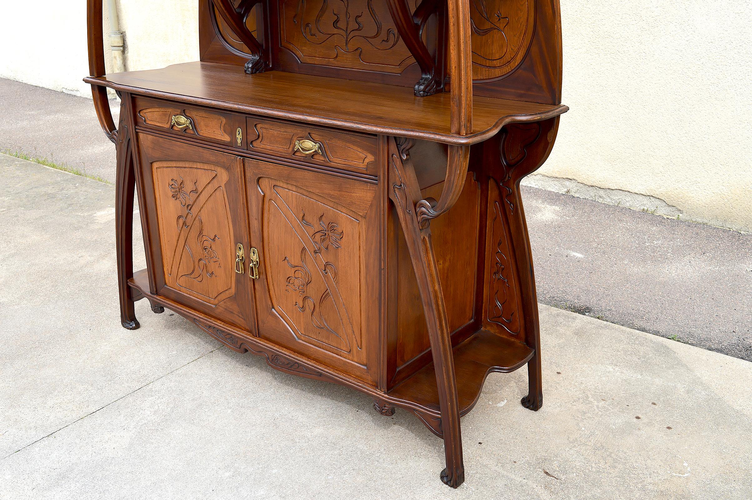 Late 19th Century Art Nouveau Buffet by Louis Brouhot, France, circa 1890