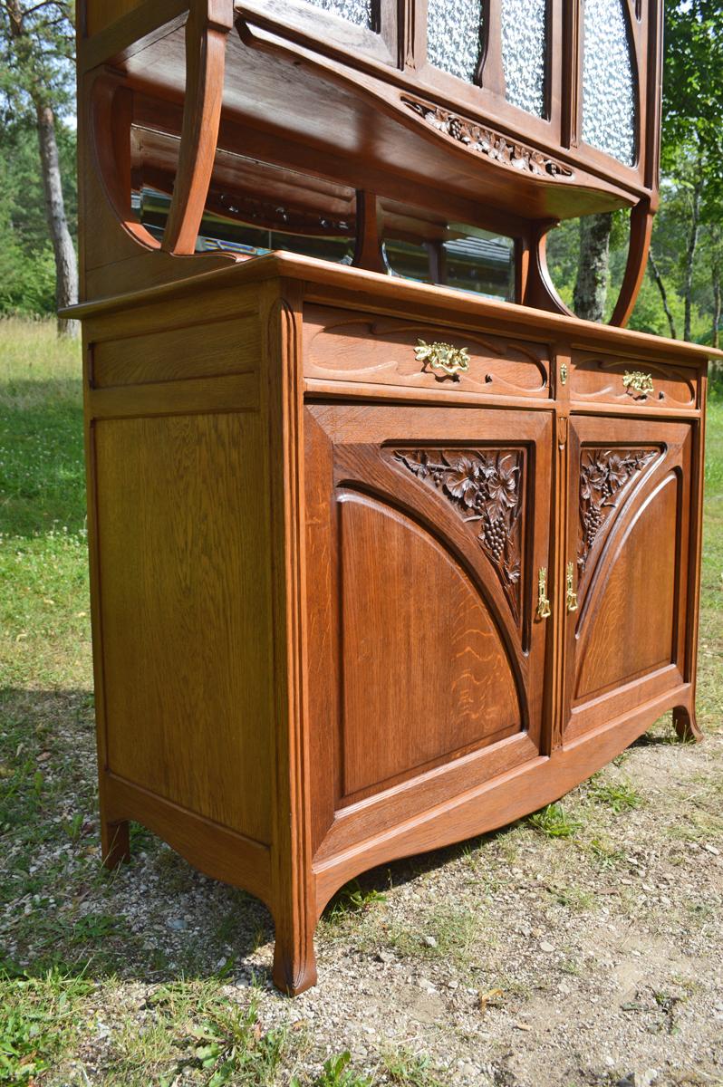 Art Nouveau Buffet in Carved Chestnut Wood by Edouard Diot, circa 1900 3