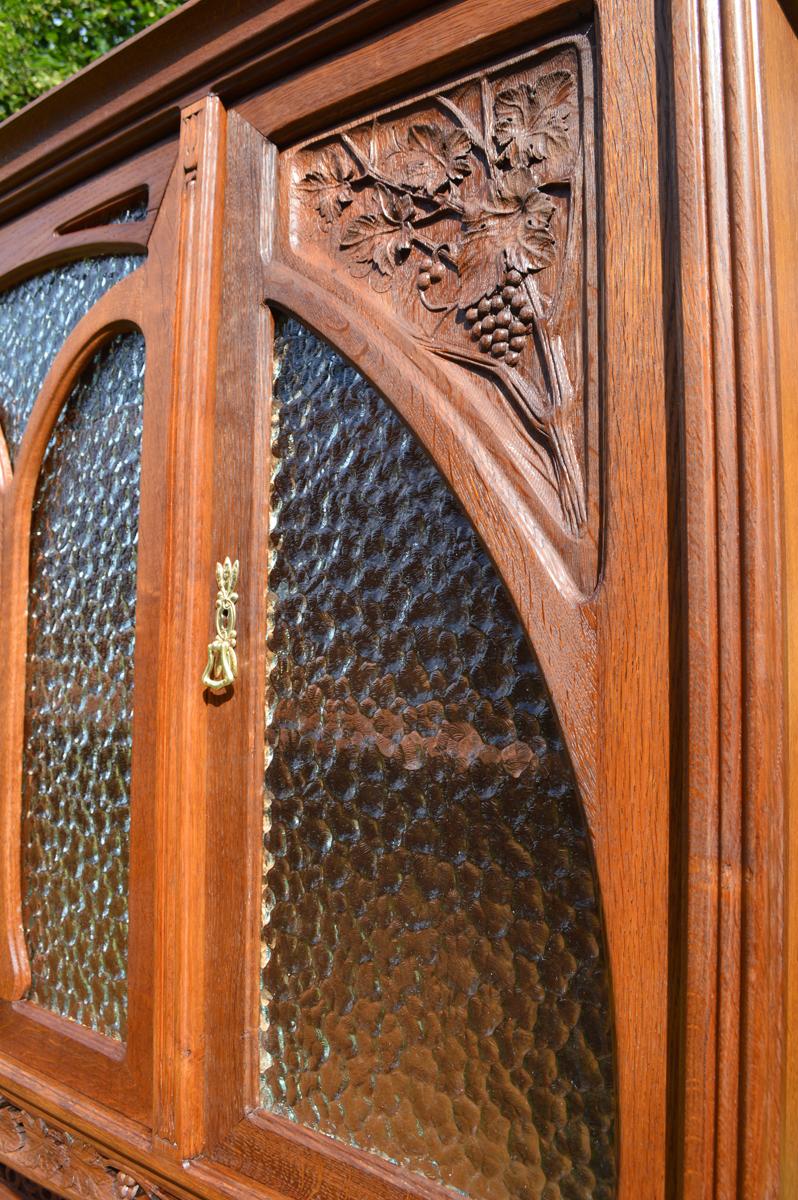 Art Nouveau Buffet in Carved Chestnut Wood by Edouard Diot, circa 1900 8