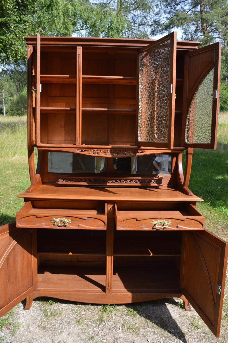 Art Nouveau Buffet in Carved Chestnut Wood by Edouard Diot, circa 1900 12