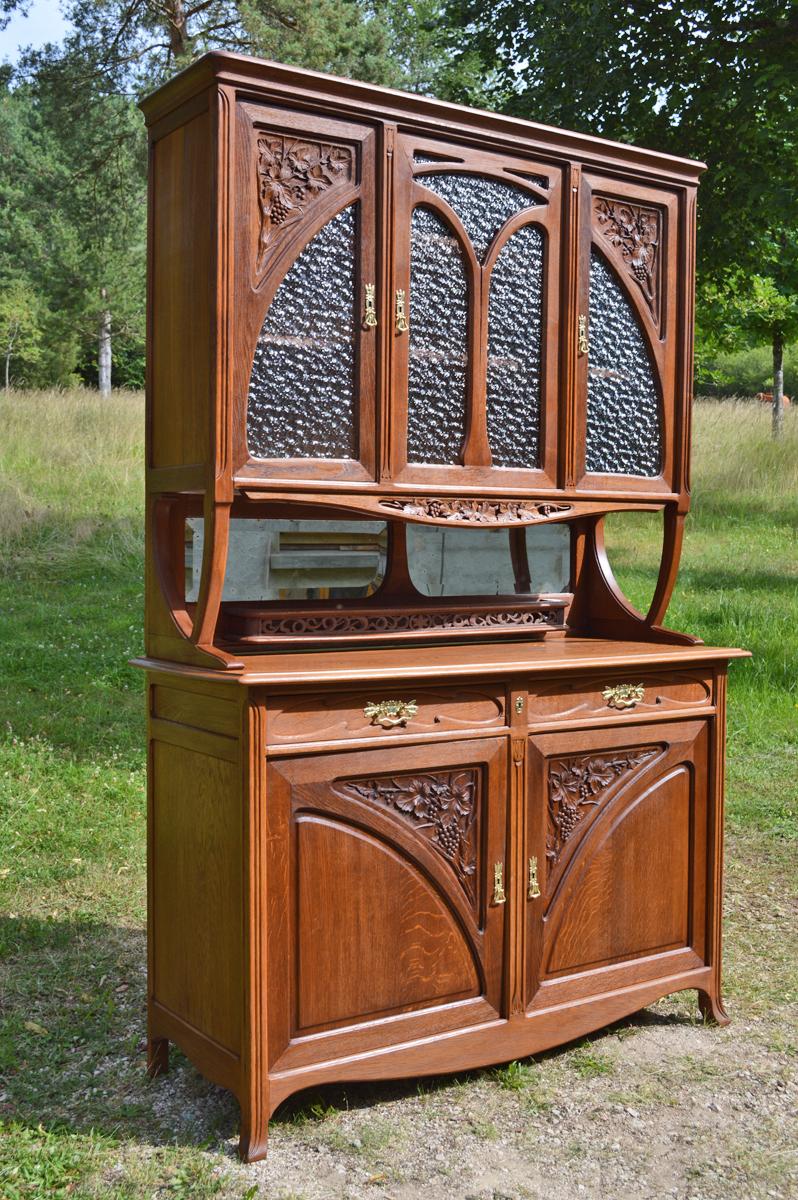 art nouveau wood carving