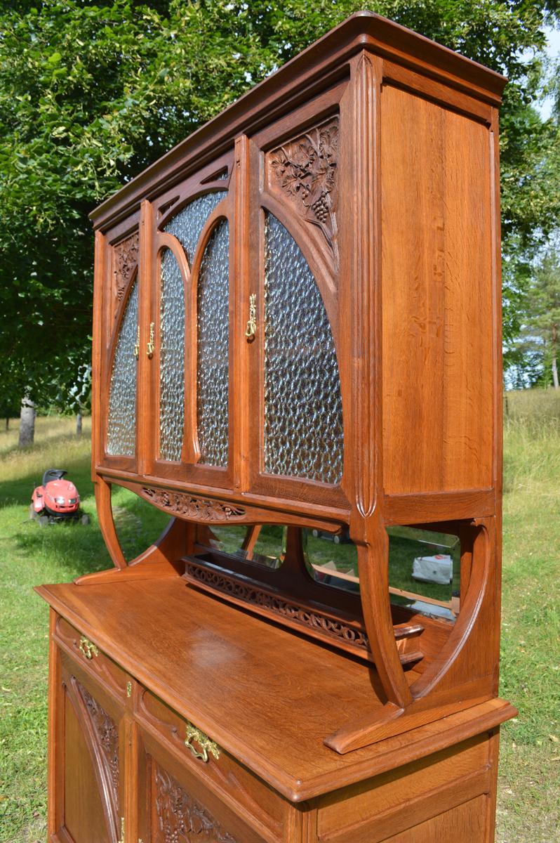 Art Nouveau Buffet in Carved Chestnut Wood by Edouard Diot, circa 1900 1