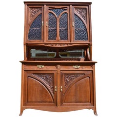 Art Nouveau Buffet in Carved Chestnut Wood by Edouard Diot, circa 1900