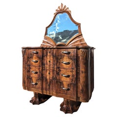 Art Nouveau Burlwood Cabinet 