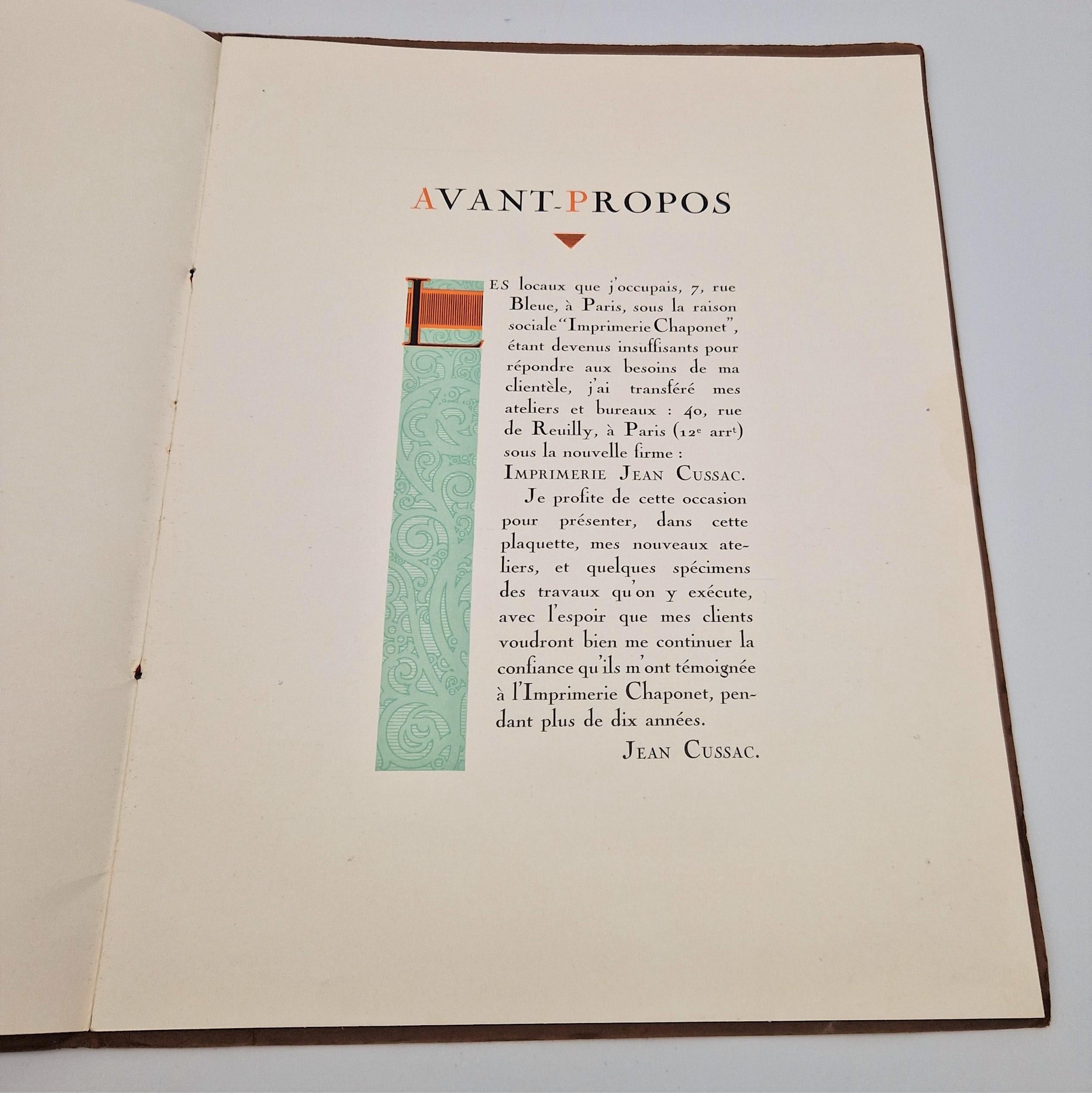 Art nouveau Catalogue d'affaires Art Nouveau par Jean Cussac Imprimeur-éditeur d'art. 1900 - 1920 en vente