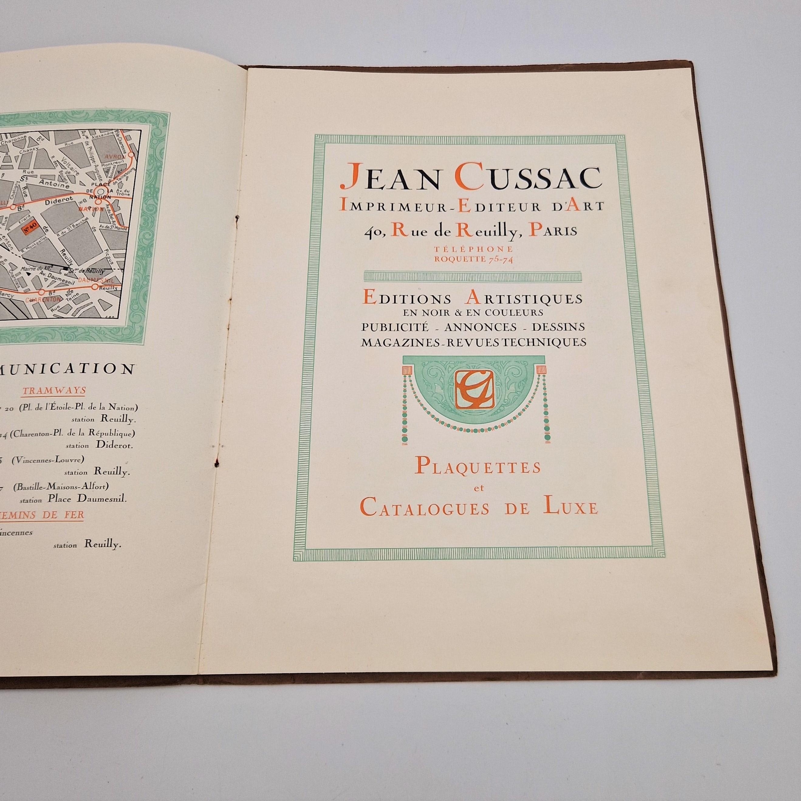 Français Catalogue d'affaires Art Nouveau par Jean Cussac Imprimeur-éditeur d'art. 1900 - 1920 en vente