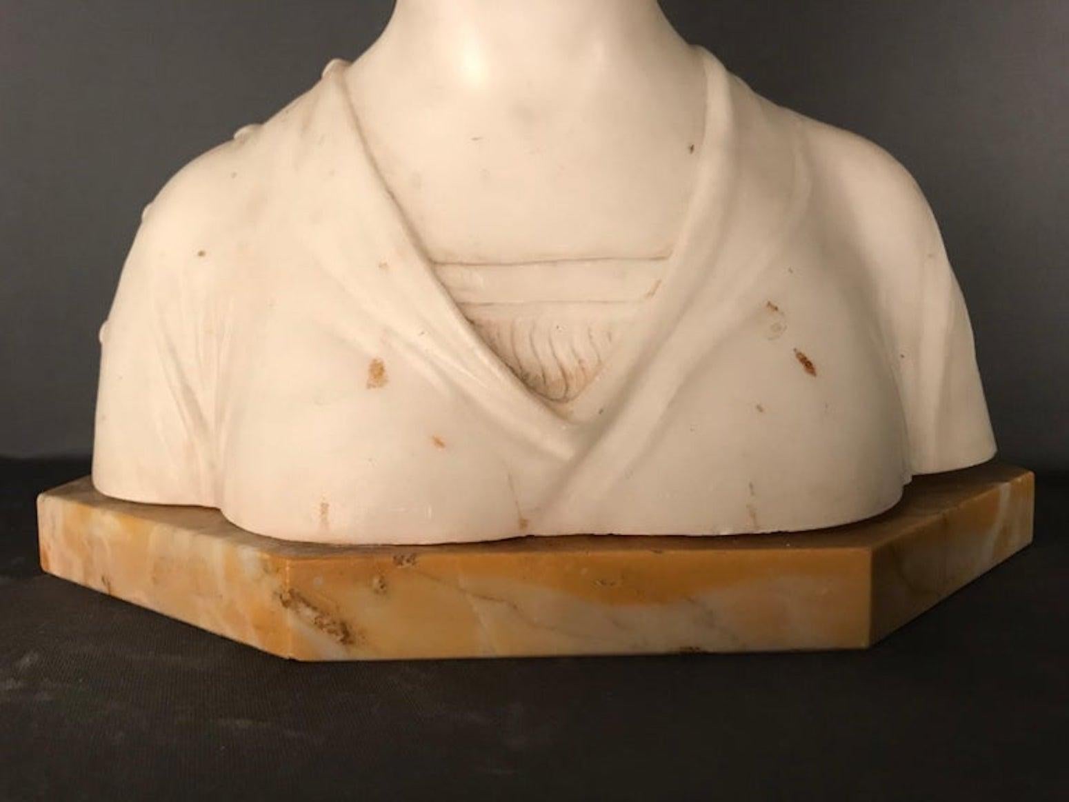Inizio XX secolo Busto di giovane donna Art Nouveau Scultura 1900 Latour in vendita