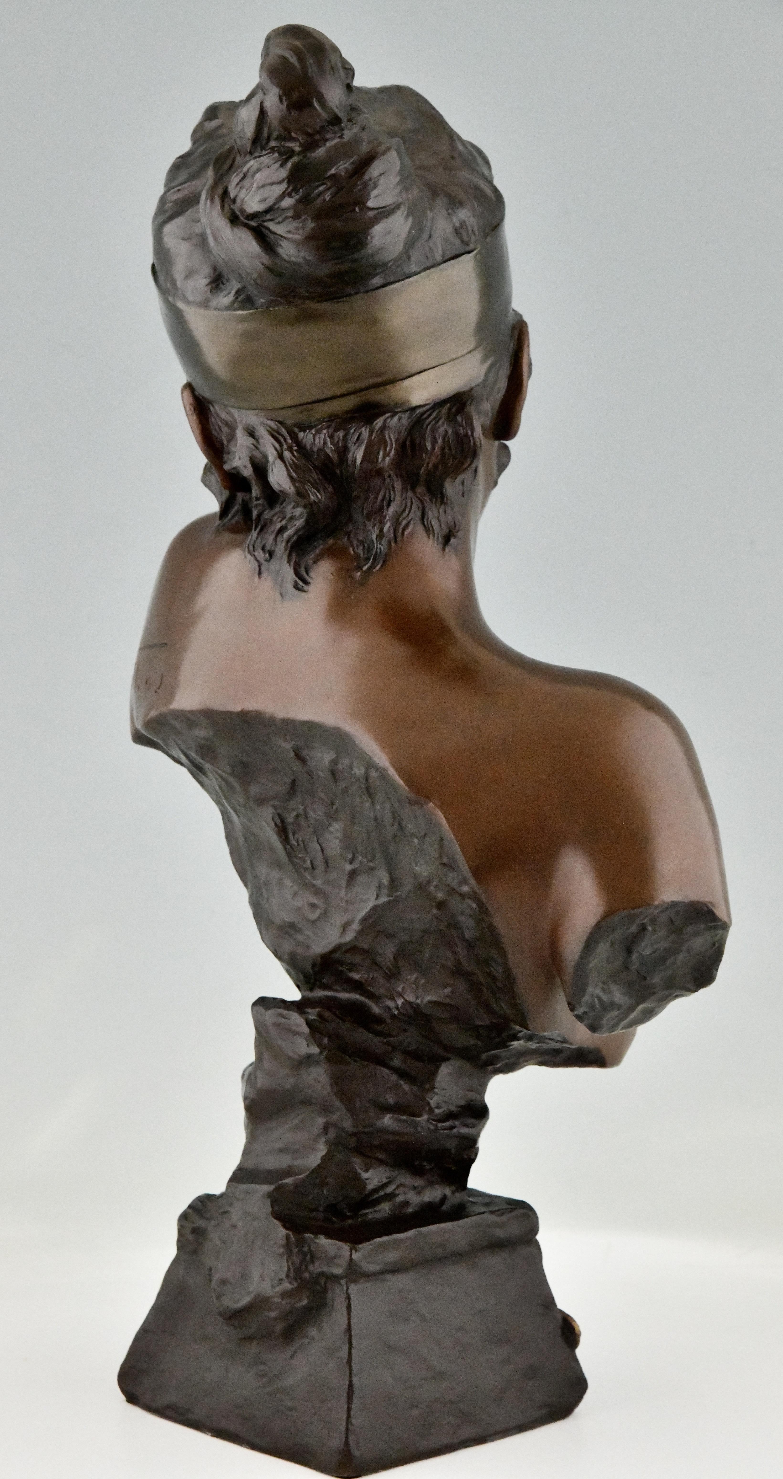 Fin du XIXe siècle Buste des Poetess Sapho de style Art nouveau par Emmanuel Villanis