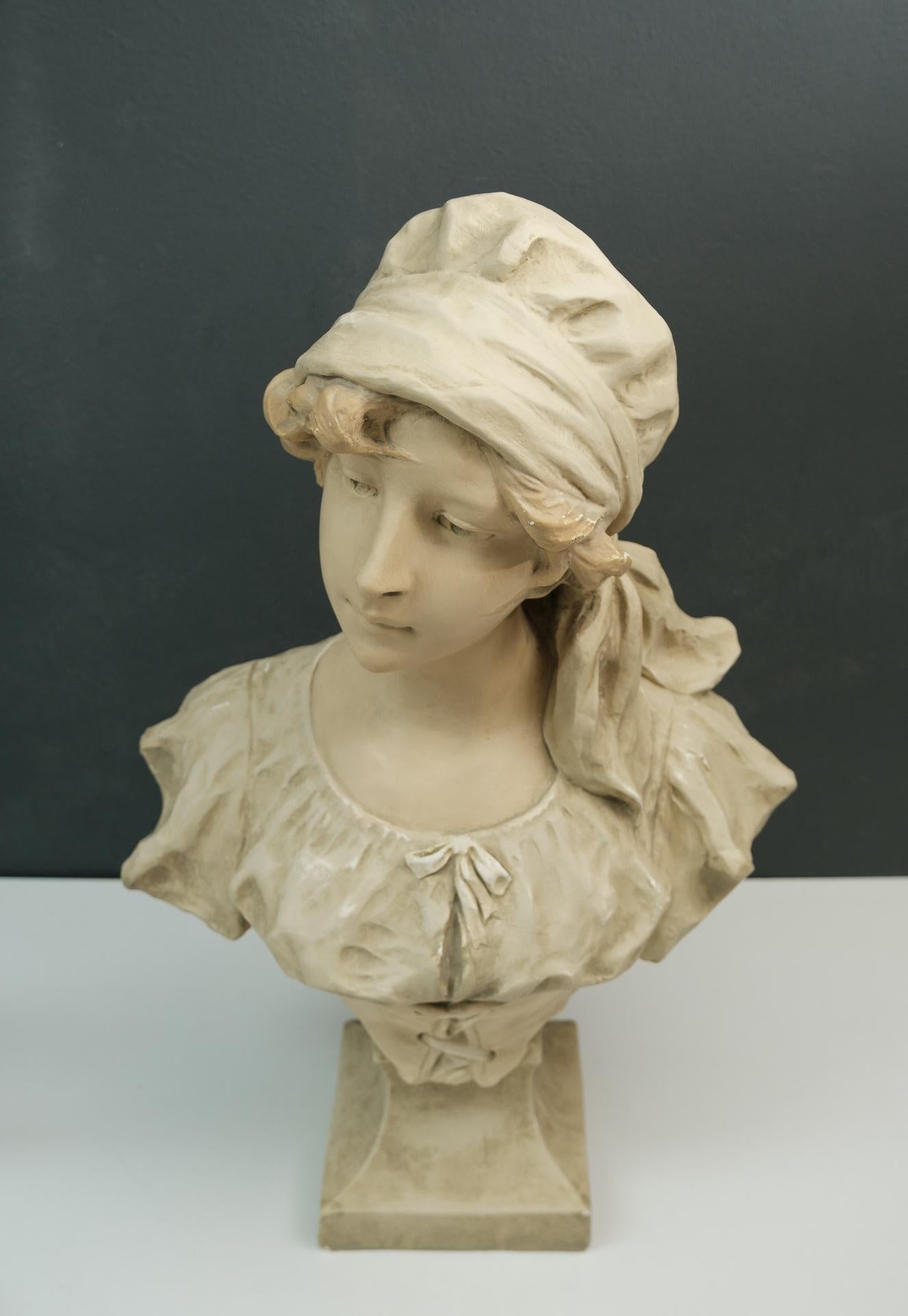 Art Nouveau Bust Young Girl France 5