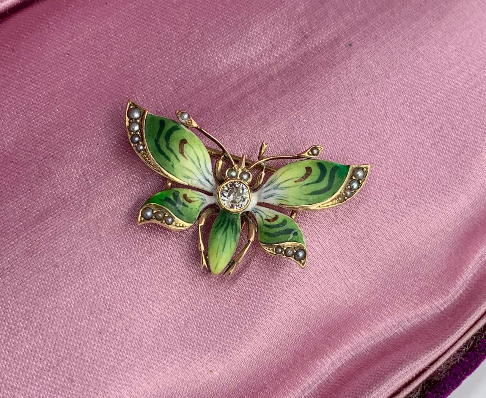 art nouveau butterfly jewelry